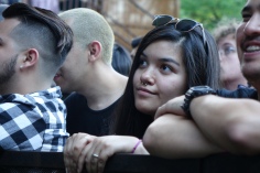 A fan waits for start of CHVRCHES & Alvvays show at Stubbs BBQ in Austin on April 27, 2016.